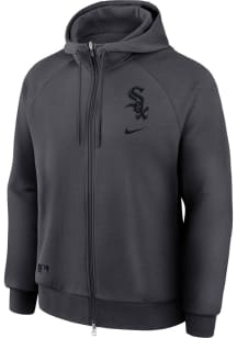 Nike Chicago White Sox Mens Anthracite Authentic Collection Left Chest Logo Long Sleeve Full Zip J..