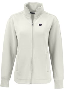 Cutter and Buck K-State Wildcats Womens White Roam Light Weight Jacket