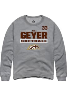 Ava Geyer Western Michigan Broncos Mens Grey NIL Stacked Box Player Crew