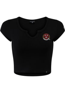 Hype and Vice Harvard Crimson Womens Black Cali Short Sleeve T-Shirt