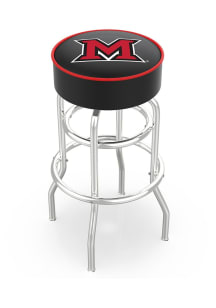 Miami RedHawks Double-Ring Swivel Pub Stool - Black