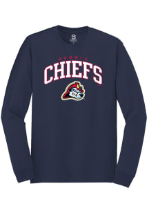 Summit Sportswear Peoria Chiefs Navy Blue Arch Mascot Long Sleeve T Shirt