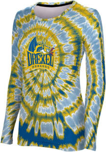 ProSphere Drexel Dragons Womens Navy Blue Tie Dye LS Tee