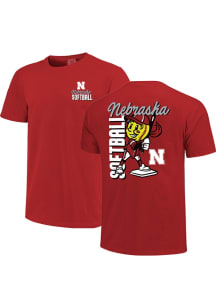 Nebraska Cornhuskers Womens Red Batter Swing Short Sleeve T-Shirt