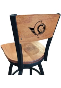 Ottawa Senators Maple Seat Maple Back Swivel Pub Stool - Brown