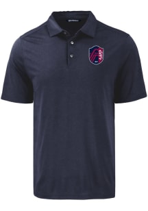 Cutter and Buck St Louis City SC Mens Navy Blue Coastline Eco Short Sleeve Polo