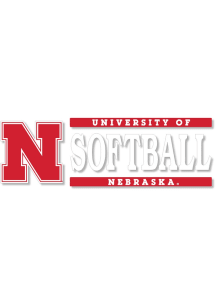 Nebraska Cornhuskers 6x2 Softball Auto Decal - Red