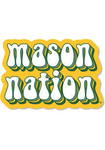 George Mason University 2in Bubble Text Dizzler Stickers - Green