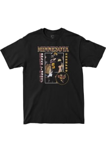 Drake Lindsey Minnesota Golden Gophers Black Big Ten Media Days Custom Short Sleeve Player T Shirt