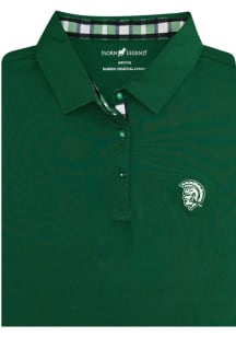 Michigan State Spartans Womens Green Custom Trimmed Short Sleeve Polo Shirt