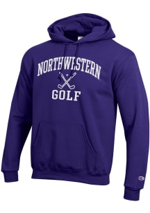 Champion Northwestern Wildcats Mens Purple Golf Icon Powerblend Long Sleeve Hoodie