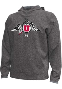 Under Armour Utah Utes Mens Grey Heather Armour Fleece Hood
