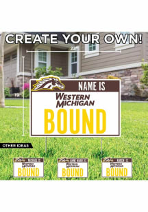 Western Michigan Broncos Personalized School Bound Yard Sign - White