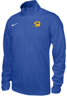 Nike Pitt Panthers Mens Blue 1976 Football Game DriFit Training Long Sleeve Qtr Zip Pullover
