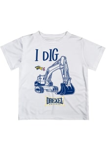 Vive La Fete Drexel Dragons Toddler White Excavator Short Sleeve T-Shirt