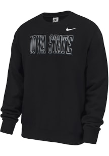 Nike Iowa State Cyclones Mens Black Club Fleece Long Sleeve Crew Sweatshirt