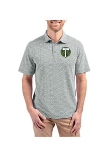 Cutter and Buck Portland Timbers Mens Green Virtue Eco Pique Botanical Short Sleeve Polo