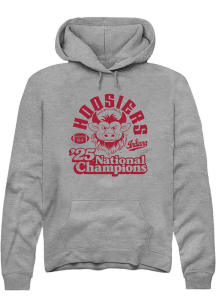 Summit Sportswear Indiana Hoosiers Mens Graphite Vintage 2025 National Champions Long Sleeve Hoodi..