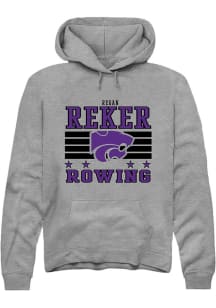 Regan Reker K-State Wildcats Mens Grey NIL Striped Player Hood