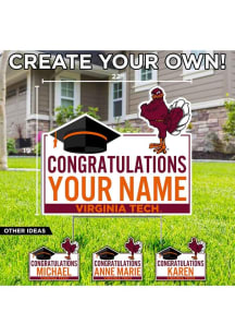 Virginia Tech Hokies Personalized Congratulations Grad Yard Sign - White