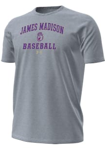 Under Armour James Madison Dukes Grey Baseball Performance Short Sleeve T Shirt