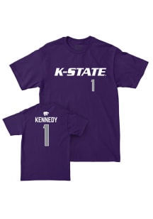 Dee Kennedy K-State Wildcats Purple NIL Sideline Short Sleeve Player T Shirt