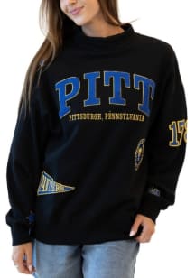 Gameday Social Pitt Panthers Womens Black All Over Scatter Crew Sweatshirt