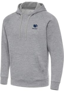 Antigua Penn State Nittany Lions Mens Grey Heather Victory Basketball Long Sleeve Hoodie