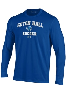 Under Armour Seton Hall Pirates Blue Soccer Performance Long Sleeve T Shirt
