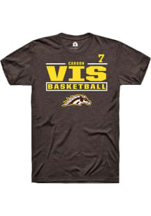 Carson Vis Western Michigan Broncos Brown NIL Stacked Box Short Sleeve Player T Shirt