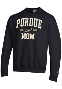 Champion Purdue Boilermakers Mens Black EST Date Mom Powerblend Long Sleeve Crew Sweatshirt