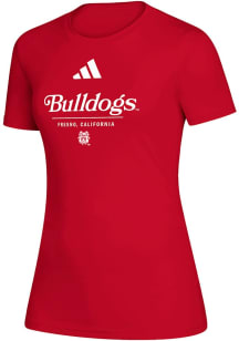 Adidas Fresno State Bulldogs Womens Red Heat Seal Creator Short Sleeve T-Shirt