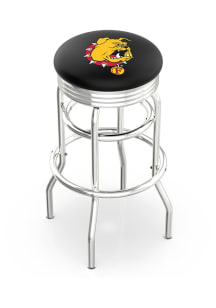 Ferris State Bulldogs Double-Ring Swivel Chrome Pub Stool - Black