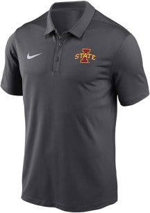 Nike Iowa State Cyclones Mens Anthracite Varsity Logo Short Sleeve Polo