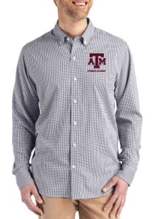 Cutter and Buck Texas A&M Aggies Mens Black Alumni Skyline Long Sleeve Dress Shirt