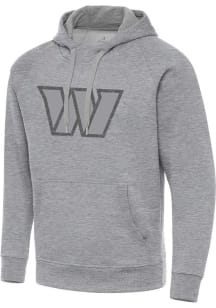 Antigua Washington Commanders Mens Grey Symbol Tonal Victory Long Sleeve Hoodie