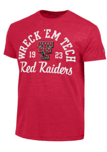 Champion Texas Tech Red Raiders Red Distressed Vintage Short Sleeve Fashion T Shirt