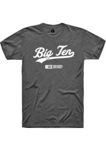 Rally Big Ten Grey Script Short Sleeve T Shirt