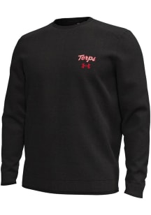 Under Armour Maryland Terrapins Mens Black Metallic Plate Terps Script Fairway Sweaterfleece Long..