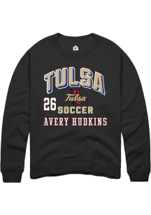 Avery Hudkins Tulsa Golden Hurricane Mens Black NIL Arch Logo Player Crew