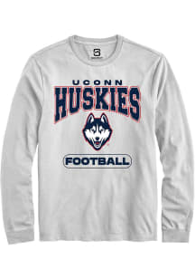 Summit Sportswear UConn Huskies White Football Long Sleeve T Shirt