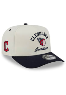 New Era Cleveland Guardians Arched 9FIFTY A Frame Adjustable Hat - White