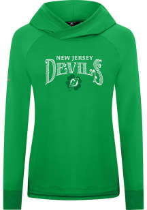Levelwear New Jersey Devils Womens Kelly Green Slender St. Patrick's Day Long Sleeve Pullover