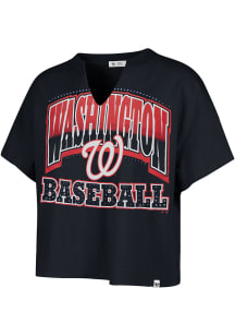47 Washington Nationals Womens Navy Blue Win Big Short Sleeve T-Shirt