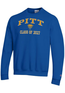 Champion Pitt Panthers Mens Blue Font Class of 2027 Powerblend Long Sleeve Crew Sweatshirt