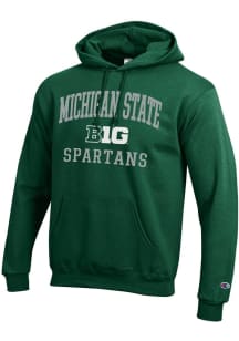 Champion Michigan State Spartans Mens Green Big Ten Powerblend Long Sleeve Hoodie
