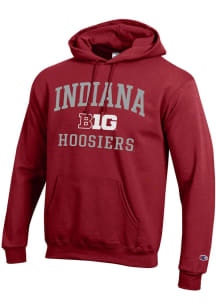 Champion Indiana Hoosiers Mens Red Big Ten Powerblend Long Sleeve Hoodie