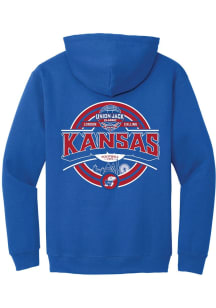 Summit Sportswear Kansas Jayhawks Mens Blue Union Jack Football Classic Long Sleeve Hoodie
