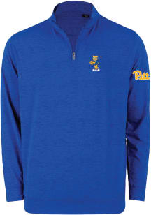 Pitt Panthers Mens Blue Golf Roc Victory Lights Flash Reflective Two Hit Long Sleeve Qtr Zip Pullo..