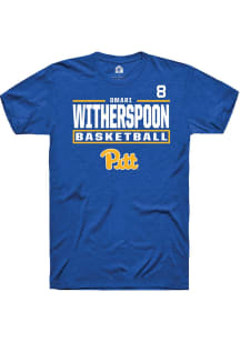 Omari Witherspoon Pitt Panthers Blue NIL Stacked Box Short Sleeve Player T Shirt
